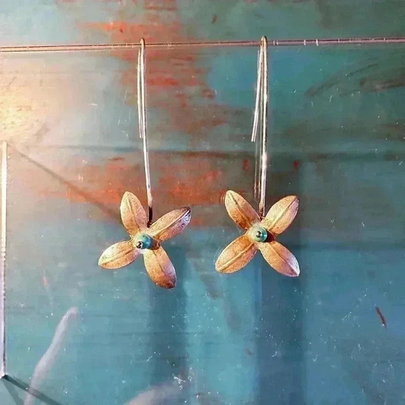 Jamie Cassavoy Jewelry - Jamie Cassavoy Sterling Silver and Turquoise Drop Earrings